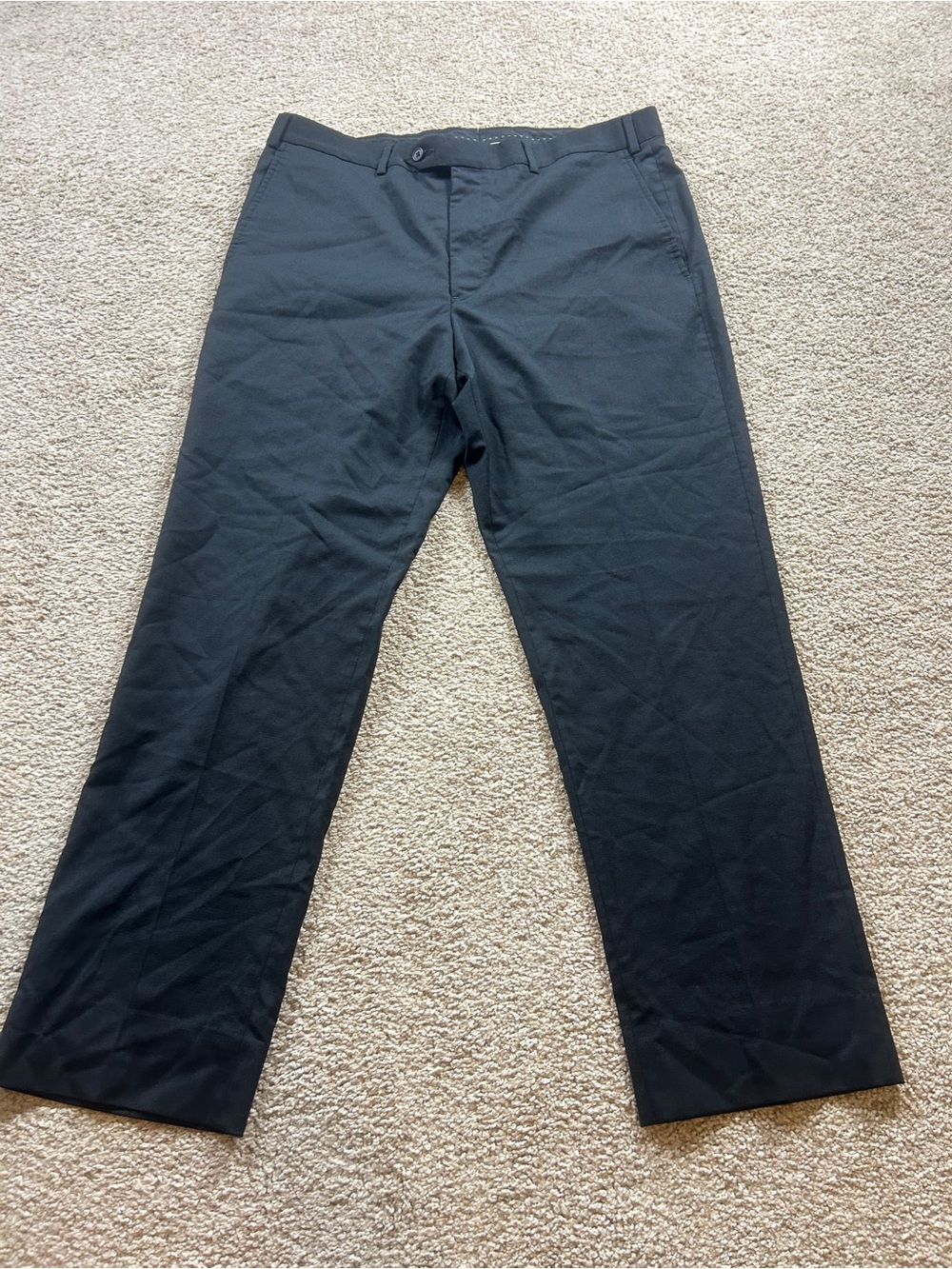 JB Britches Men’s Dress Pants Size 36x30 Black Wool Blend Flat Front Trousers